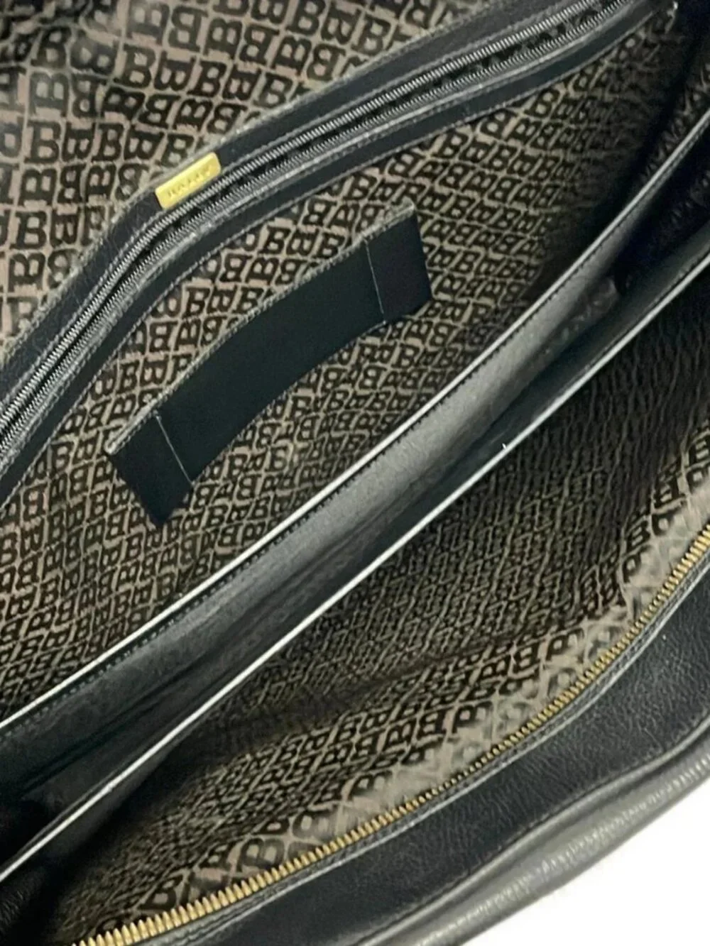 BALLY Black Leather Business Bag